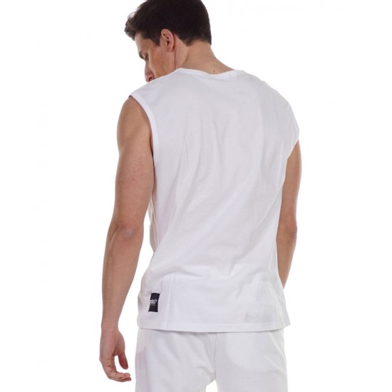 BODY ACTION MEN'S TRAINING VEST TOP 043107 WHITE